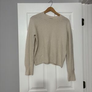 Vince Wool Sweater Womens L Oatmeal Pullover Long Sleeve Crew Neck